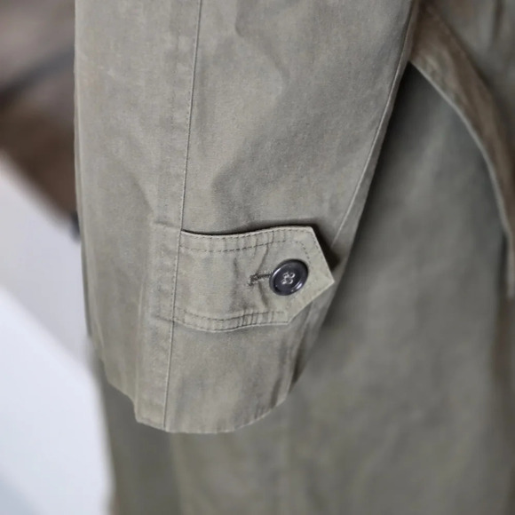 TOWNE by London Fog Olive Green Double-Breasted  Clasic Trench Coat Size 40 R - Picture 5 of 12